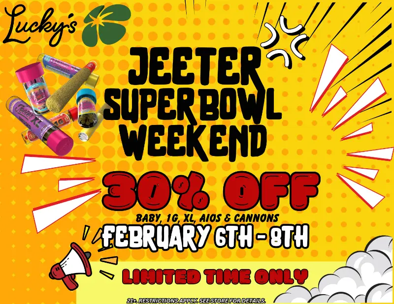 Jeeter superbowl weekend sale, 30% off Jeeter